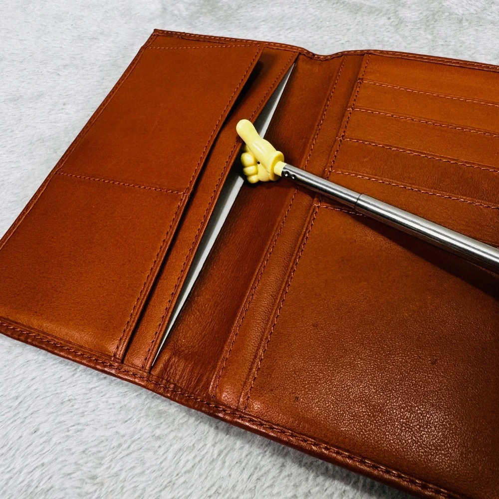 Vintage Orvis Leather Canvas Wallet Organizer Passport Checkbook Holder Green
